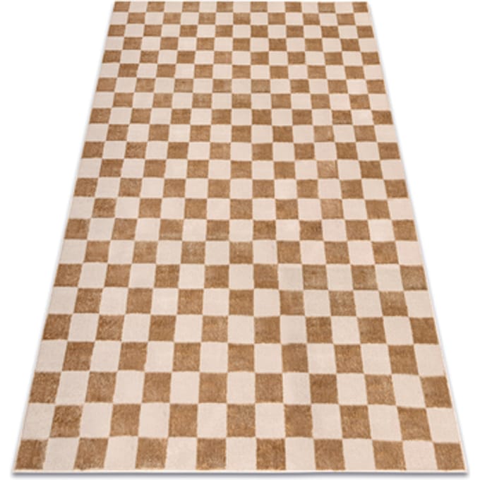 Kleden Rugsx Tapijt AURA EB112 beige - Schaakbord, structureel, 80x150 cm