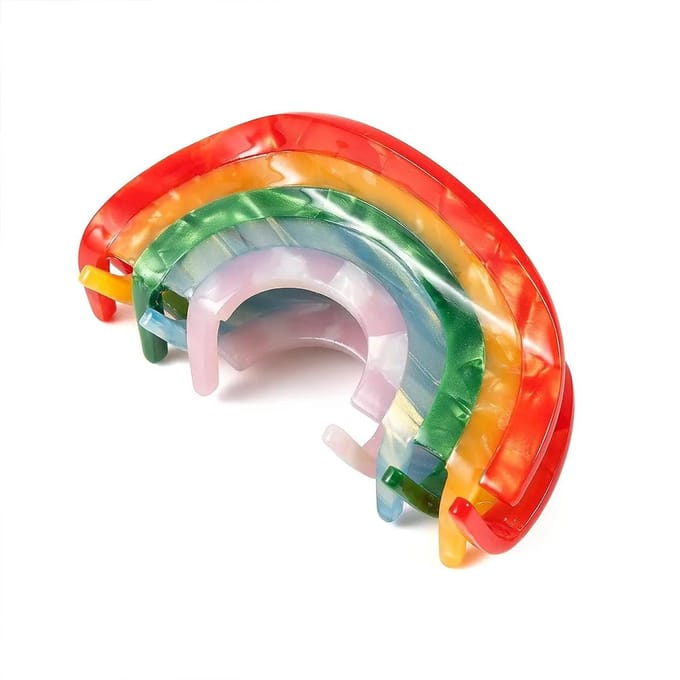 1 stuks Regenboog Haarklem Dames haaraccessoire gray