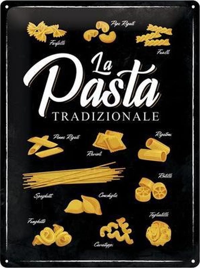 Wandbord - La Pasta Tradizionale -30x40cm-