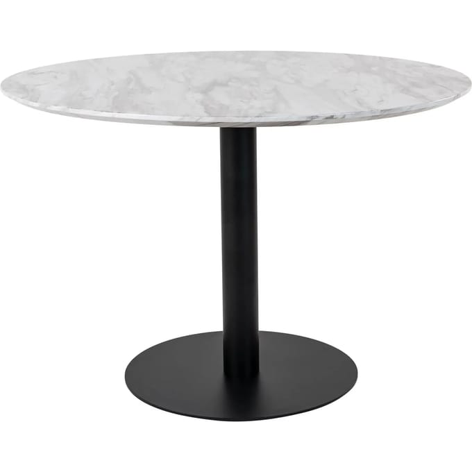House Nordic Eetkamertafel Bolzano Marmerlook Ø110cm (Zwart Frame)