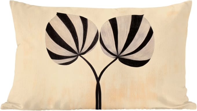 Sierkussens - Kussentjes Woonkamer - 60x40 cm - Bladeren - Gestreept - Stengel - Beige