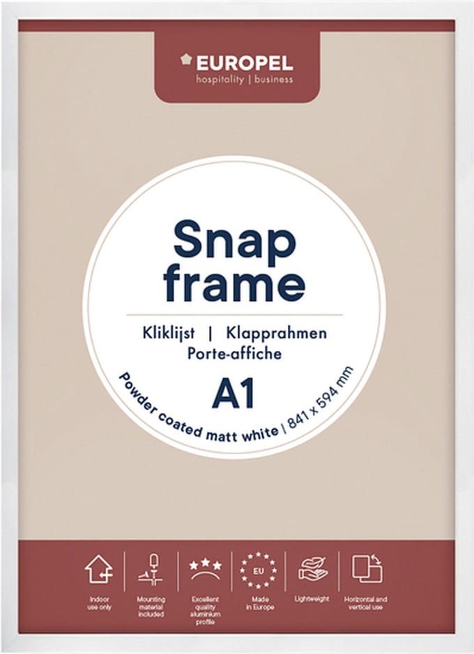 Kliklijst europel a1 25mm mat wit | 10 stuks