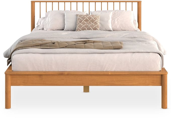 APOANA-bed van massief hout 160x200 cm – eikenhouten afwerkingen
