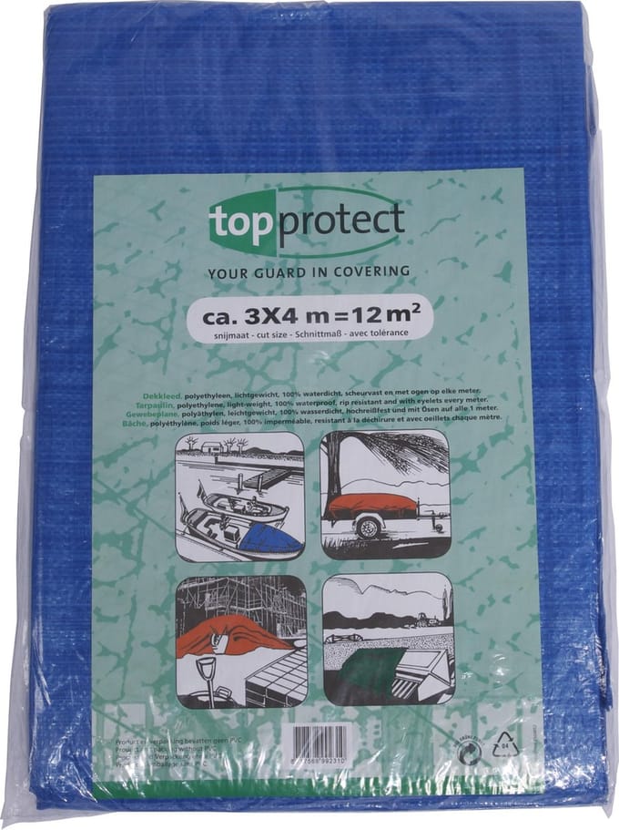 Blauw afdekzeil bache bouwzeil 3x4m 100gr/m²