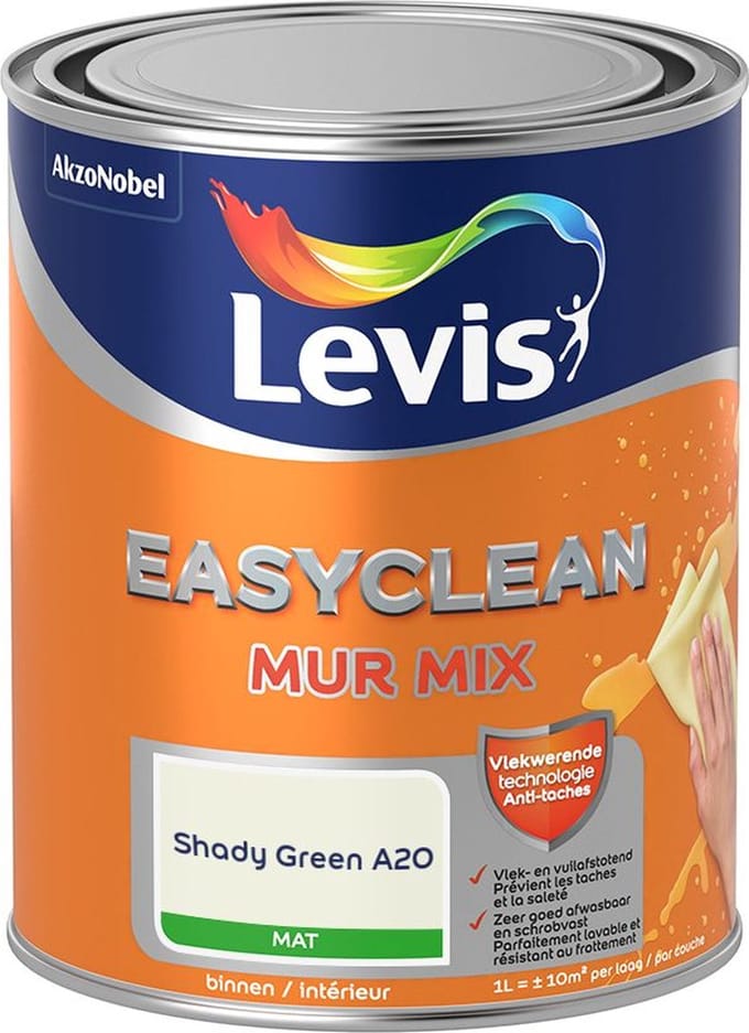 Levis - Easyclean Mur Mat Mix - Shady Green A20 - Mengverf - 1 L