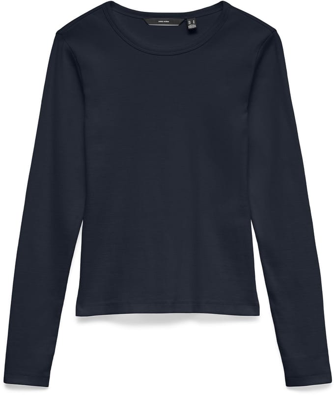 Vero Moda T-shirt Vmchloe Ls Short Top Jrs Noos 10306897 Sky Captain Dames Maat - S