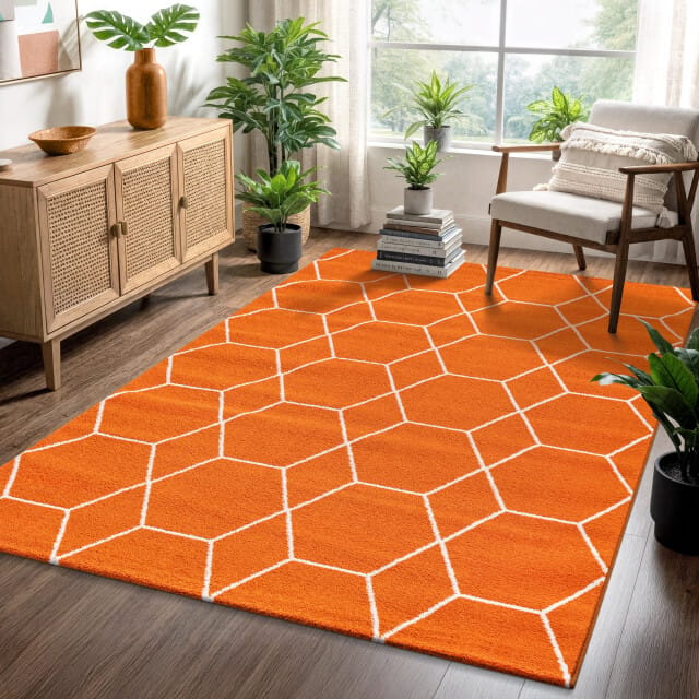 Muratap Trellis uni effen laagpolig vloerkleed modern 80x150 cm