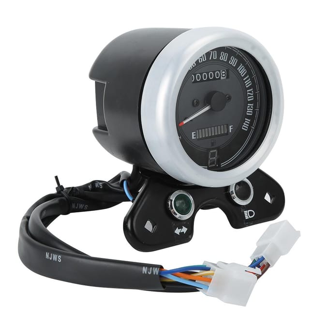 Multifunctionele Motorinstrumenten Retro LED Snelheidsmeter Brandstofmeter Past op CG125 gray