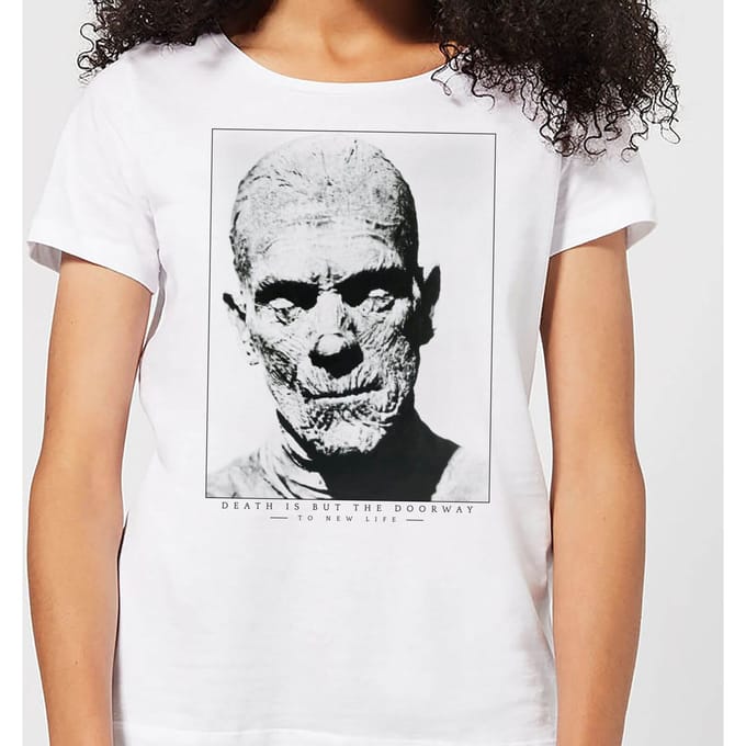 Universal Monsters The Mummy Portrait Dames T-shirt - Wit - S
