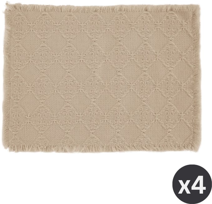 Tiseco - Placemat NOVA - SET/4 - boho - stof - 33x45 cm, zand