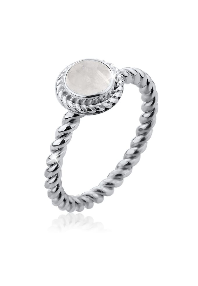 Nenalina - Ring - Mondstein Geburtsstein Juni Boho Trend 925 Silber - Dames