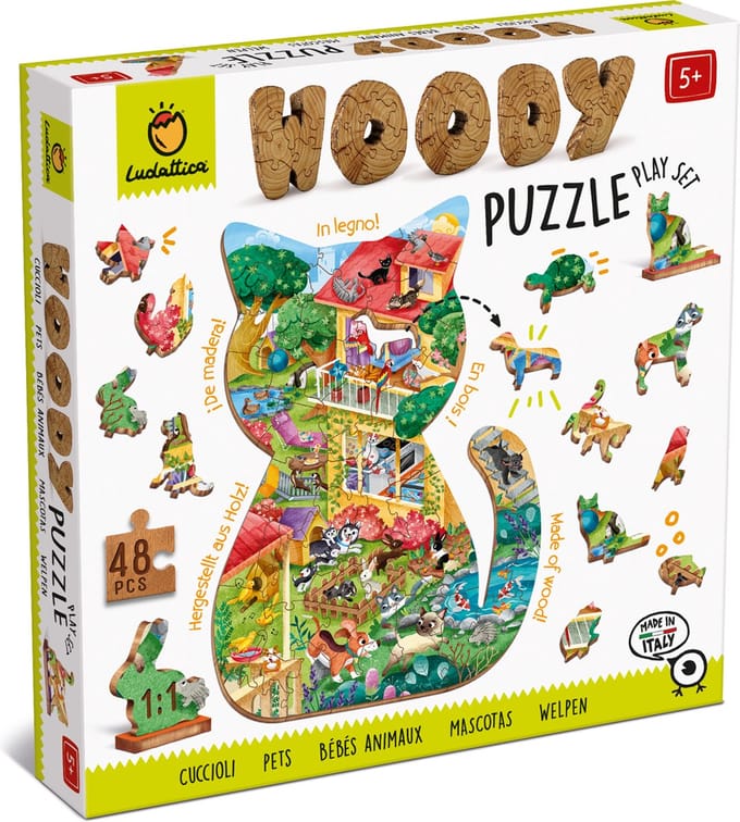LUDATTICA Houten Puzzel - Huisdieren.