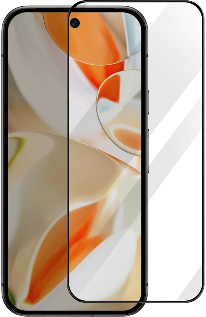 Muvit, Screenprotector geschikt voor Google Pixel 9 Pro XL - 9H+ Tempered Glass & Applicator, Zwart