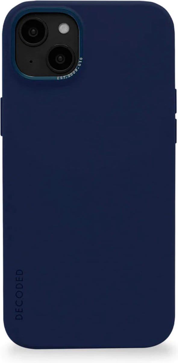 DECODED Siliconen Back Cover - iPhone 14 Plus - Anti-Bacterieel Hoesje - Magnetische Technologie van Apple - Donker Blauw