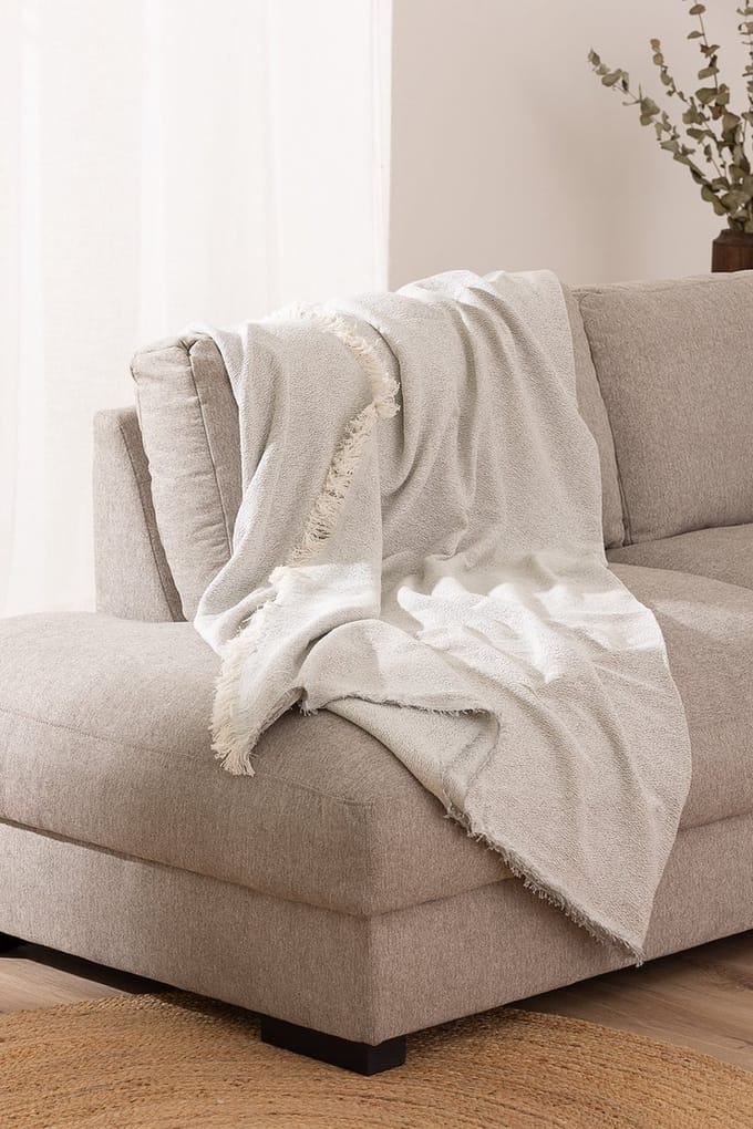 Belmarti Namibia plaid 180 x 260 cm - lichtgrijs