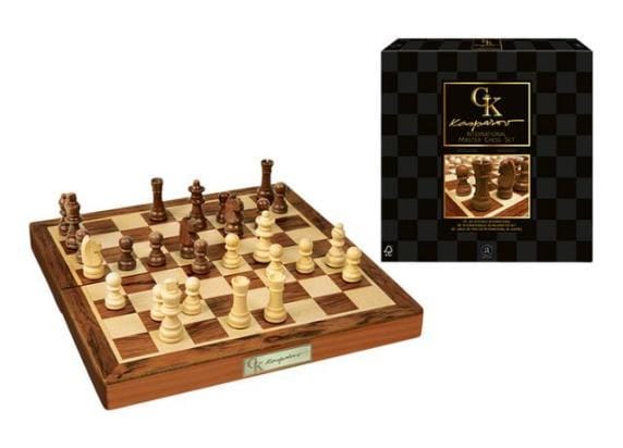 Kasparov houten schaakspel 30x30cm in koffer Bordspellen