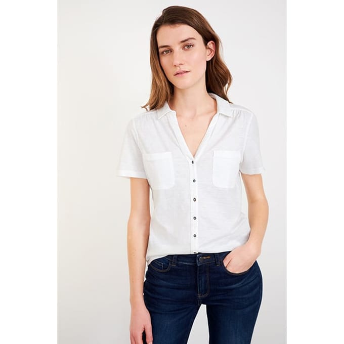 White Stuff Penny Pocket Jersey Shirt Brilliant White Größe: 18 | Business hemden Outlet | Damen | Weiß