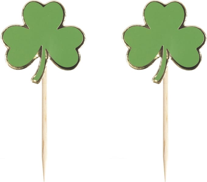 PARTYPRO - 10 houten klavertjes Saint Patrick 8 x 5 cm