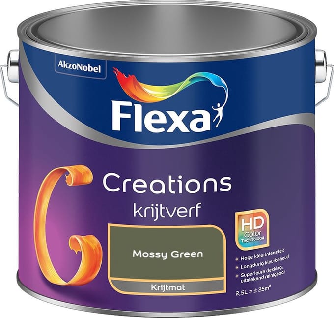 Flexa - Creations Muurverf Krijt - Mossy Green - Mengverf - 2,5 L