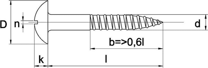 Houtschroef Din96 Bk 4X30Mm Ms Vern - 200 stuks