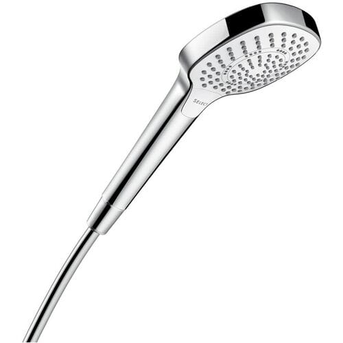 Hansgrohe Croma Select E handdouche Multi 1/2 xØ11cm met soft rain intense rain en massagestraal wit/chroom