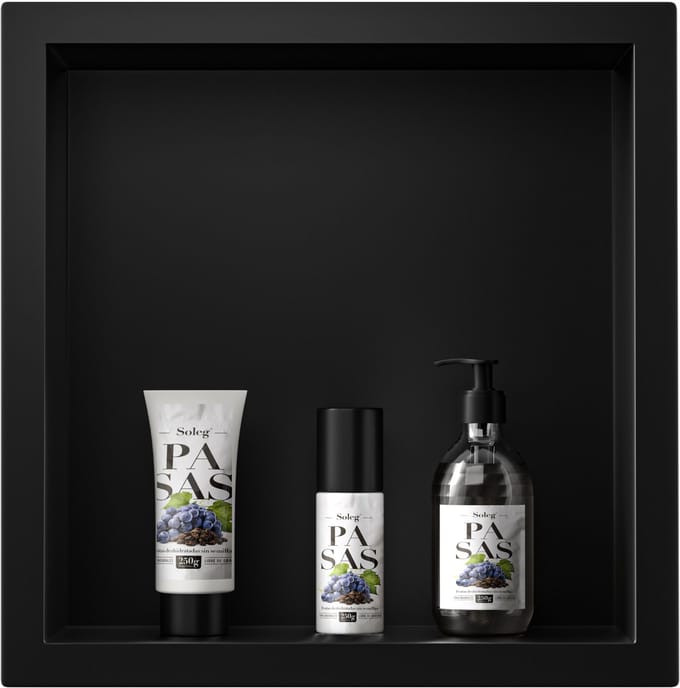 Via Fectio® Inbouwnis Badkamer 30x30x10 cm - RVS - Mat Zwart