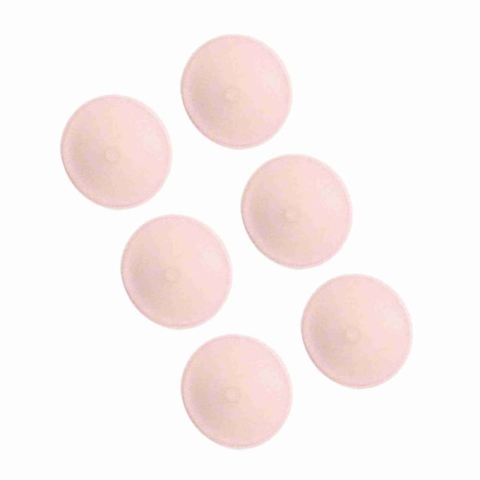 Coussinets d'allaitement en coton doux, lavables et réutilisables, absorbants, 6 pièces white