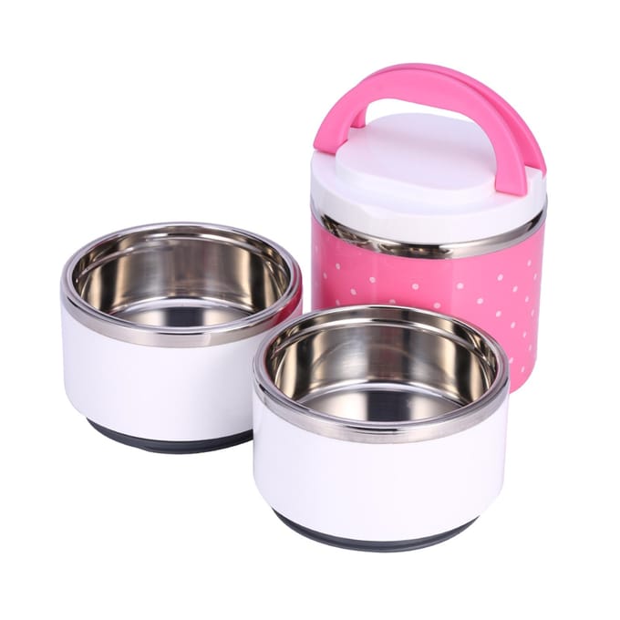 3 Laags Roestvrij Staal Isolatie Thermo Thermische Lunchbox Voedselcontainer Warm white