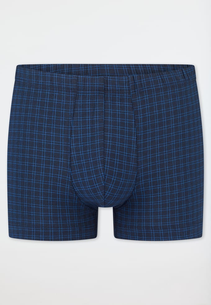 SCHIESSER Cotton Casuals boxer (1-pack) - heren shorts donkerblauw geruit