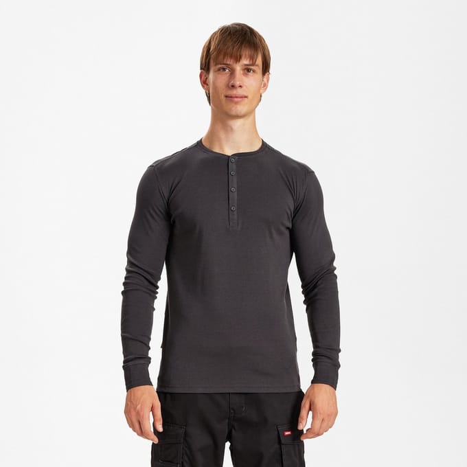 Engel Extend Grandad T-shirt met lange mouwen 9257-565 - Anthracite Grey - M