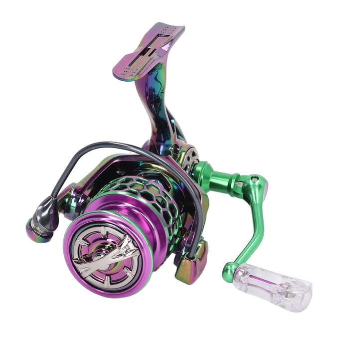 Vismolen 13+1BB Koolstof Lichtgewicht Compact Holle Ondiepe Spoel Diagonale Mond Spinmolens voor Zoutwater black