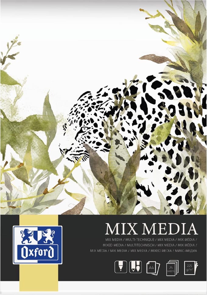 Tekenblok oxford mix media a4 25 vel | 5 stuks