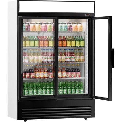 GGM Gastro Getränkekühlschrank - 880 Liter - mit 2 Glastüren & Werbedisplay