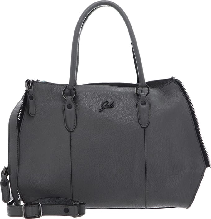 Gabs Leren Schoudertas Ivette TG Bull + Crosta Black Shoulder Bag Basalto Grijs