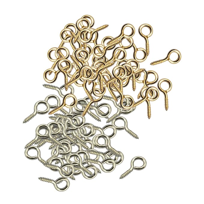 100 stuks verzilverde stevige metalen schroef oogpinpinnen voor sieraden as described beige