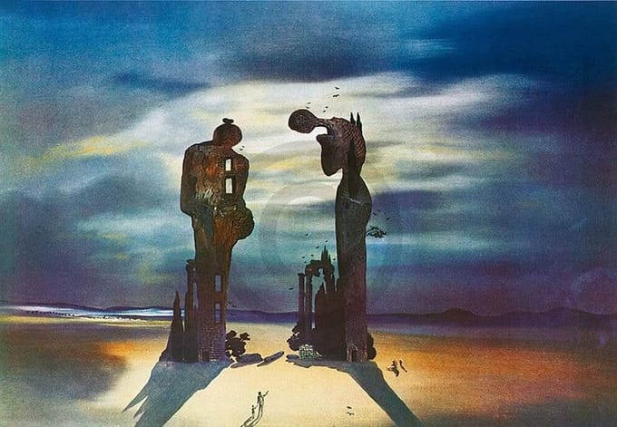 Kunstdruk Salvador Dali - Reminiscence archeologique 70x50cm