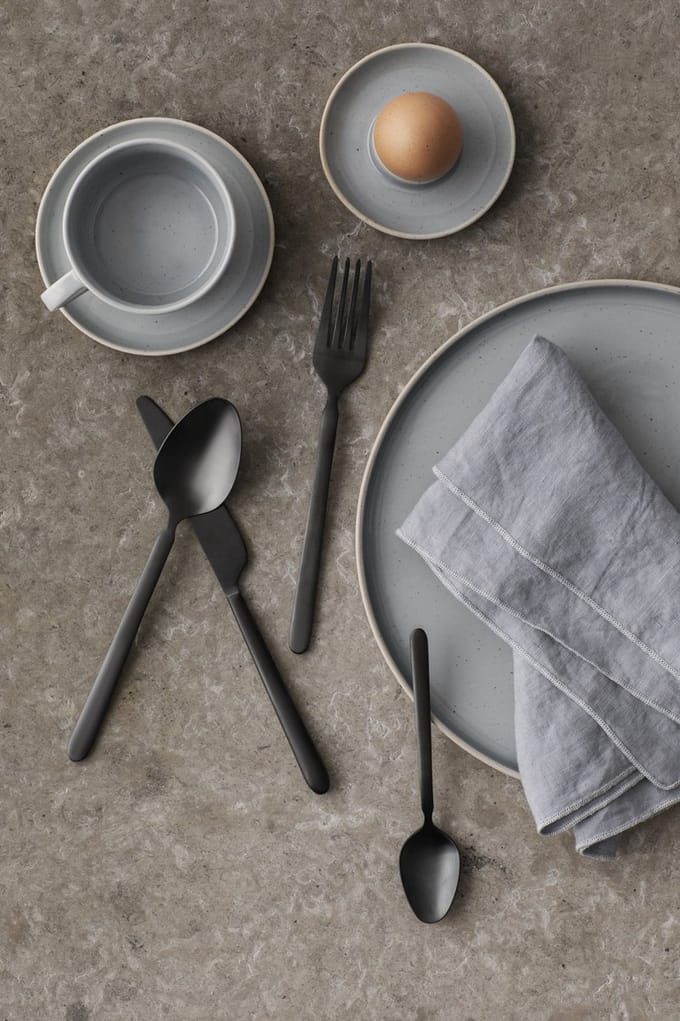 Sablo Stone Serveerbord | Lichtgrijs / Blauw | Stoneware