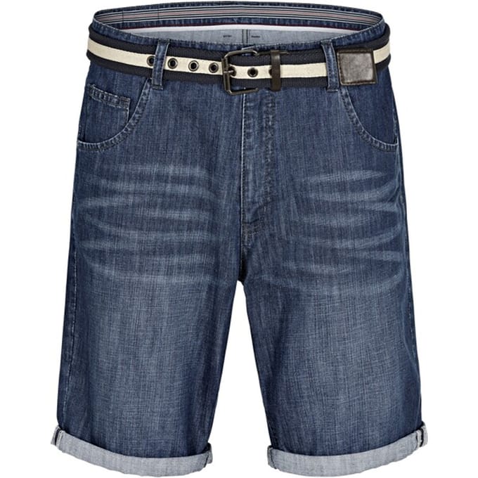 Jan Vanderstorm herren Denim Bermuda - 60 - blauw - Plus Size