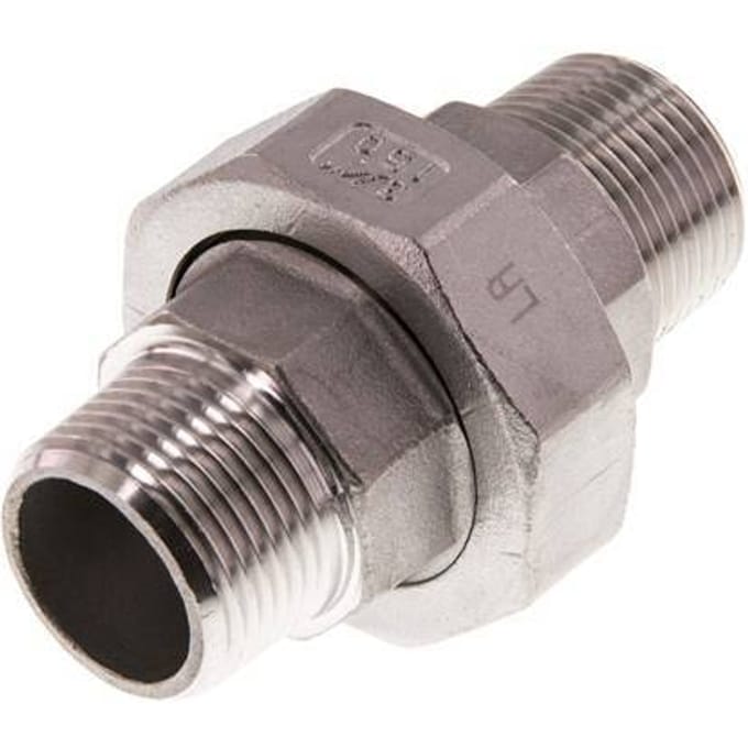 Rechte Aansluiting R3/4'' RVS met Vlakke Afdichting PTFE 16bar