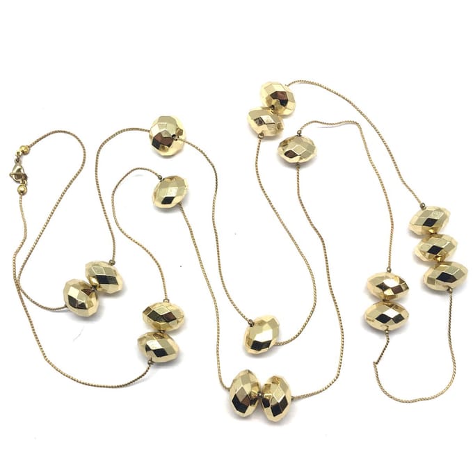 Behave - Lange kralen ketting - Goudkleur - 130 cm