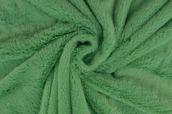 10 meter zachte bont stof - Mintgroen - Pluche stoffen - 155cm breed