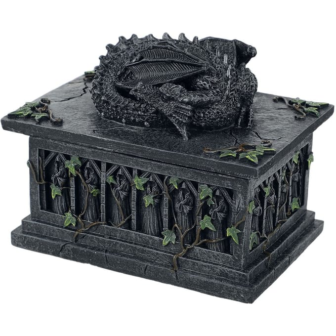 Nemesis Now - Gothic Bewaardoos - Dragon Tarot Card Box - voor Geen - grijs