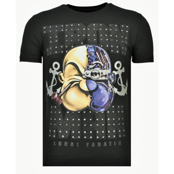 Local Fanatic Iron man popeye rhinestone t-shirt
