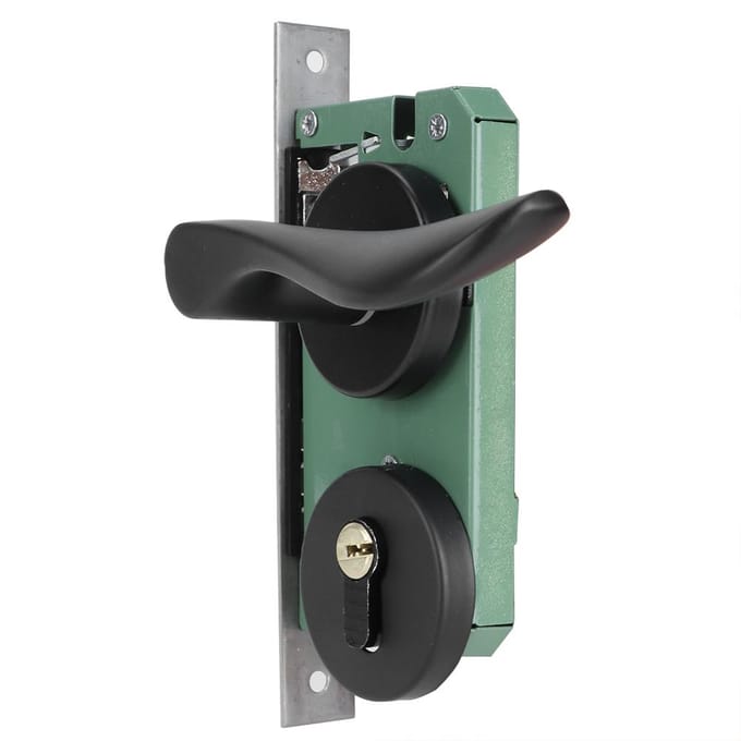 Ruimte Aluminium Deurslotset Sleutelvergrendelende Deurklink Hendel Hardware Accessoire voor Binnendeur black