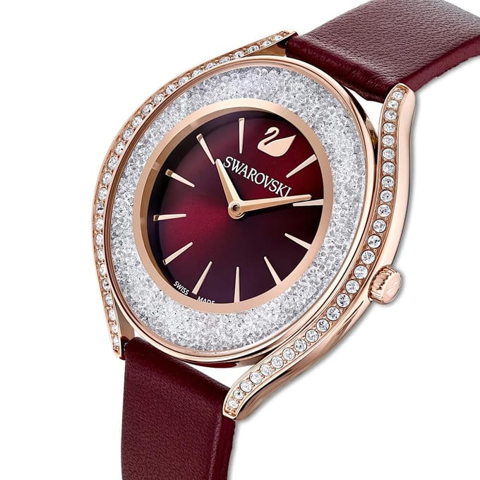Swarovski 5558637 Crystalline Bourgondisch Rood Dameshorloge 35.5 gray