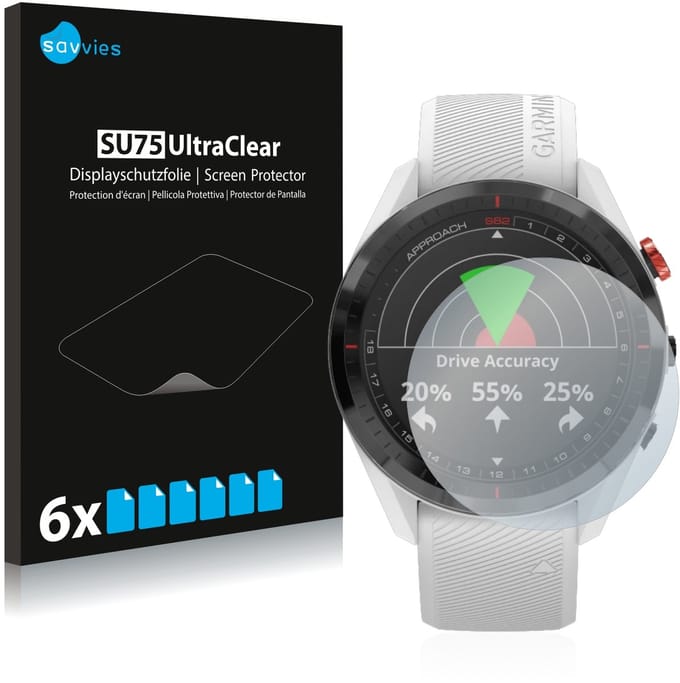 Savvies - Screenprotector voor Garmin Approach S62 - Folie Beschermfolie transparant 6 Stuks