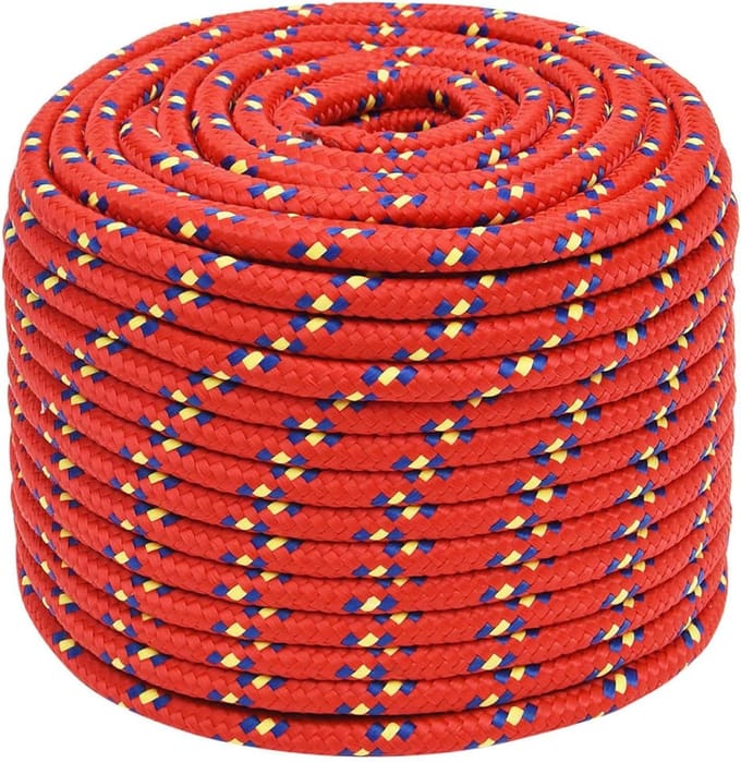 Boottouw - Lijntouw - Varen en aanleggen - Sterk polypropyleen - 100 meter - Rood