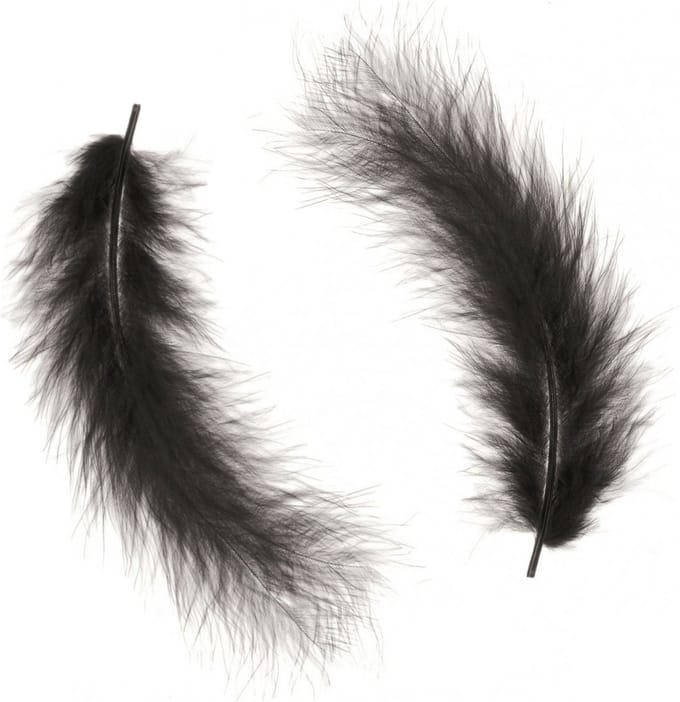 Glorex - Hobby knutsel veren - 45x - zwart - 16 cm - sierveren