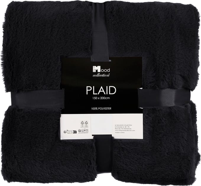 In The Mood Collection Bronte Fleece Deken - L200 x B150 cm - Zwart
