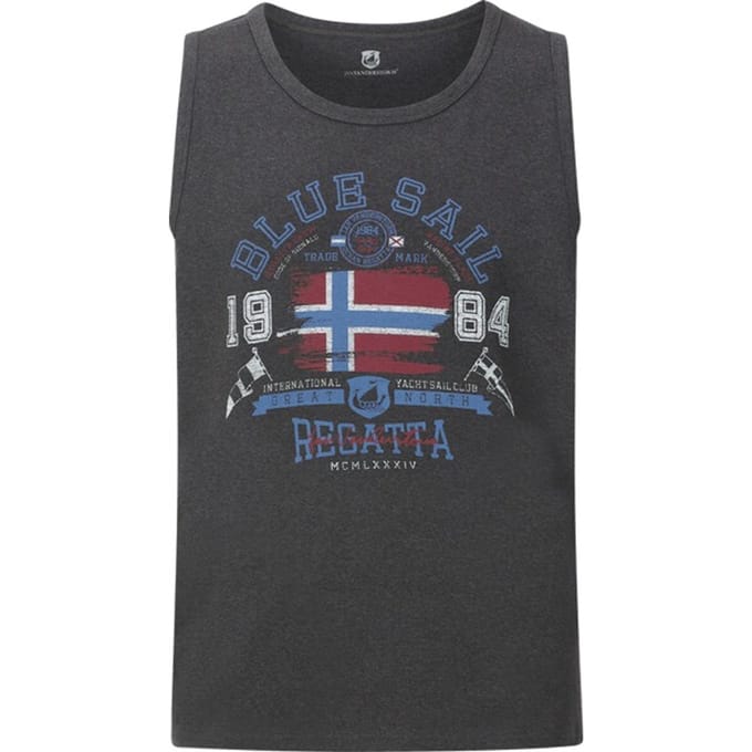 Jan Vanderstorm herren Tanktop - 72/74 - donkergrijs - Plus Size